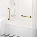 2 Pack 20 Inch Bronze Shower Grab Bar Gold, Munzong Antique Brass Bathroom Grab Bar w/Anti-Slip Knurled Grip, Safety Balance Bar Bath Hand Rail Support Handicap Injury Elderly Senior Assist Handle