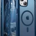 Magnetic for iPhone 14 Case, [Compatible with MagSafe][Military Grade Drop Protection][Heavy Duty Protection][Non-Slip][Shockproof] 2-Layer Durable Bumper Phone Case 6.1''-Deep Blue