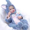 Baby Doll, 20 Inch Realistic Reborn Baby Doll with Blue Elephant Outfit, Hand-Rooted Blonde Hair, Real Life Baby Dolls with Accessories for 3+ Year Old Girls Gifts