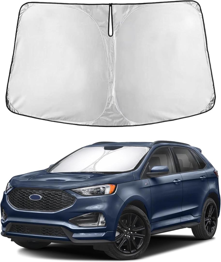 EcoNour Windshield Sunshade Compatible for Ford Edge 2015-2022 2023 2024, Sun Visor for Front Windshield & Window Sun Shade Cover, UV Heat Blocker & Protector, Car Accessories