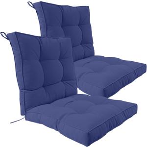 2 Piece Outdoor Patio Chair Cushions, Fade Resistant Outdoor Cushions for Patio Furniture, 6 inch Thickened Rocking Chair Cushions Set (Blue, 24x24x6 inch - 2 Pieces)
