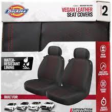 Dickies Rockport Black/Red Vegan Leather Seat Covers
