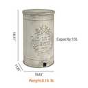 Retro Outdoor Trash Can with Lid 17L/4.5 Gallon Waste Container with Pedal Garbage Poop Bin Kitchen Waste Bins Touchless Bathroom Garbage Can Room Park Garden Decor