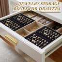 6 Pcs Small Velvet Ring Display Black Jewelry Box Inserts Earring Display Tray Storage Insert Holder 7 Slots for Gifts Selling Drawer