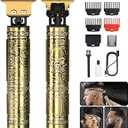 Vintage T9  Professional Hair Trimmer for Men, Cordless Rechargeable Beard Trimmer Hair Clippers for Men, Metal Body Cutting Grooming Kit, Beard Shaver Barbershop, Bronze