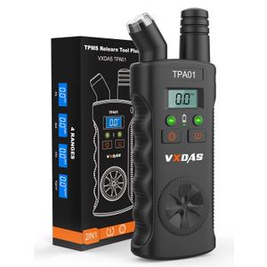 VXDAS TPA01 TPMS Relearn Tool for GM Plus Digital Tire Pressure Gauge 150 PSI Tire Sensor Reset Tool for Buick, Chevy, Cadillac, Opel (Black)
