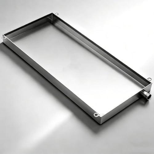 Portable Air Conditioner Drip Tray Condensate Drain Pan, 304 Stainless Steel Away Tray with Hose, Universal Window Ac Drain Pan Kit HVAC for Split Air Conditioner (14.5x31.5 in)