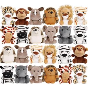 Small Stuffed Animals Bulk, 24 Pieces Cute Plushies, 4.5 Inch Mini Forest Animal Plush Toys, Party Favors, Stocking Stuffers for Kids