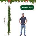 9Ft Christmas Norfolk Pine Garland, Real Touch Artificial Norfolk Pine Winter Greenery Garland for DIY Christmas Wreath Xmas Indoor Outdoor Home Decor