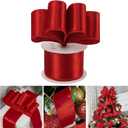 AIMUDI Red Wired Ribbon 2.5 Inch Red Velvet Ribbon for Christmas Trees Wreaths Swags Gift Wrapping Garlands Holiday Crafts Bow Making Fireplaces Topper Bows Home Decor - 10 Yards
