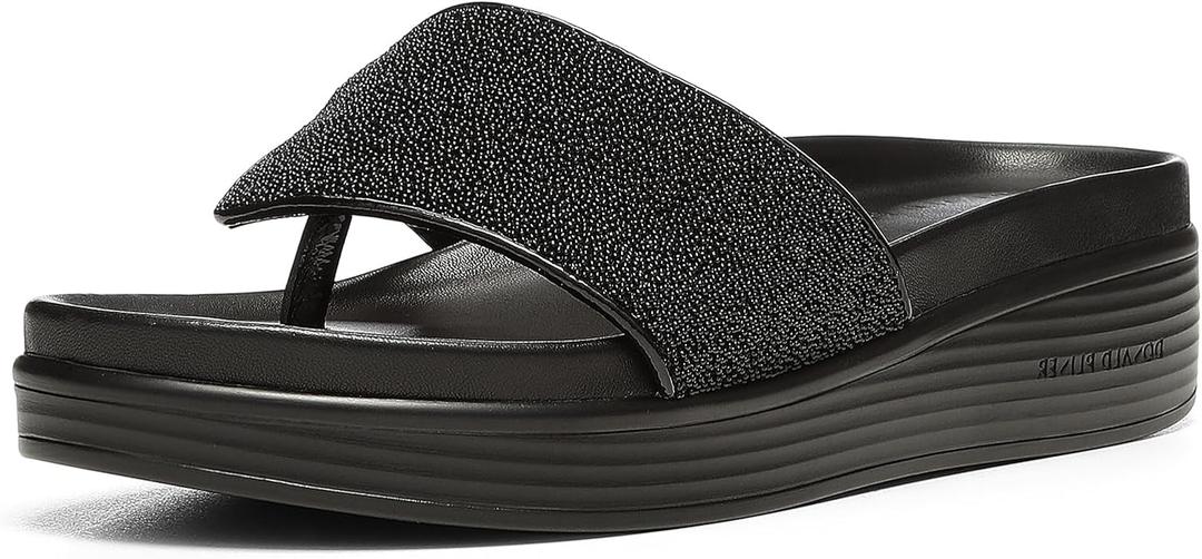 Donald Pliner womens Fifi SandalSlide Sandal (9.5, Black - Caviar Felt)