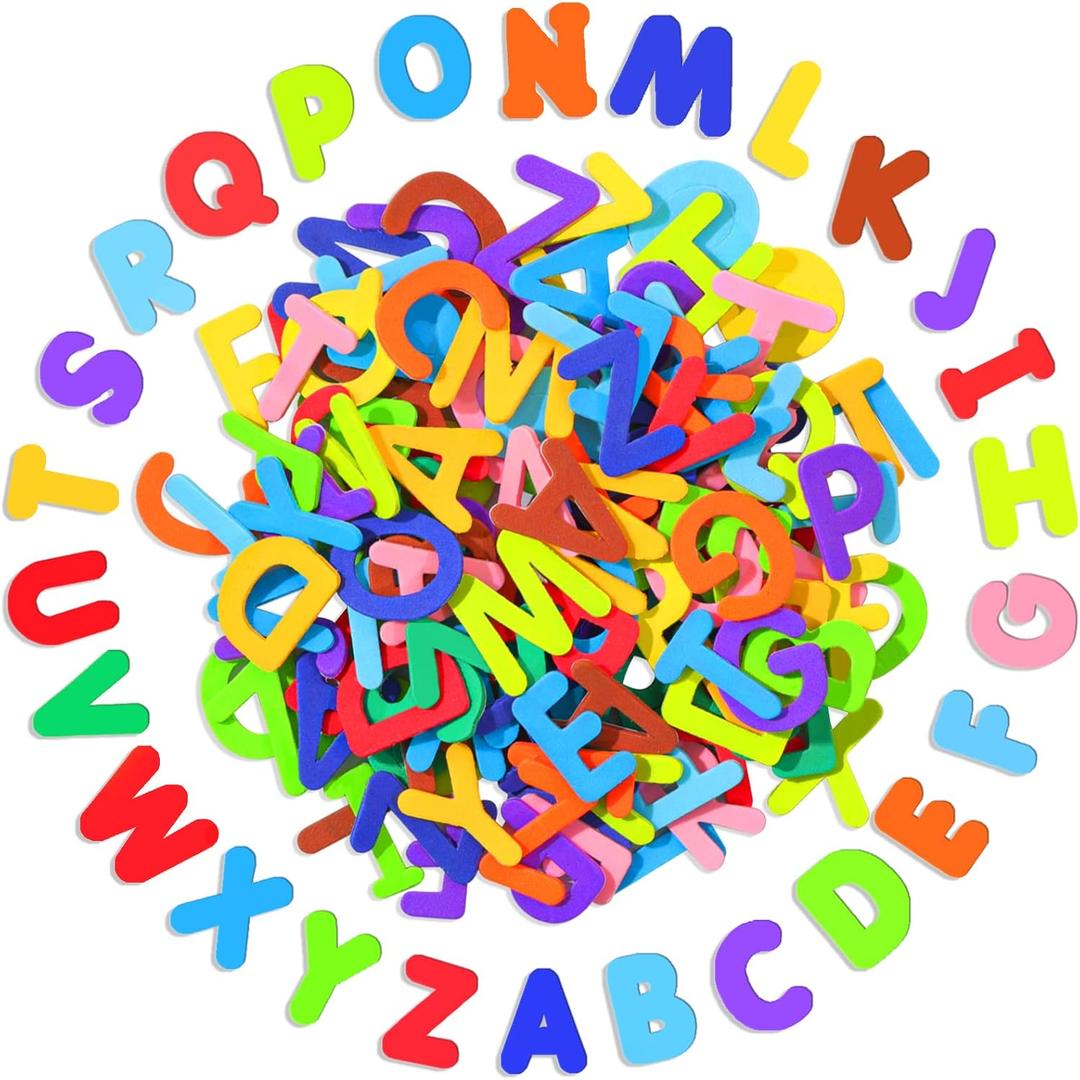 Natonhi 1050Pcs Letter Stickers Foam Letter Stickers,10 Colors Self Adhesive A-Z Alphabet Stickers Craft Supplies Stickers for Kids School Project Party Decorations1.1x 0.9 in (Colorful)