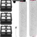 (6pcs) Replacement Brush Rollers And HEPA Filters For Dreame H12 Pro/ H12 Dual Wet Dry Vacuum Cleaner, Replacement Parts Accessories Kit Inclue 3 Vacuum Filter, 2 Roller Brushes