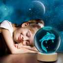 3D Axolotl Crystal Ball Night Light with 16 Color LED Wooden Base with Remote Control3.15 Inch Axolotl Glass BallCool Desk Decor Gifts for Kids Girls Boys Friends Fans (Axolotl)