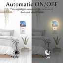 Beautiful White Lighthouse Night Light Plug into Wall, Ocean Seaside Lighthouse Dusk to Dawn Night Light Plug in,0.5w Energy Saving Sleep Friendly Nightlight for Kids Boys Girls Home Decor (Color2)