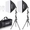 Neewer 700W Equivalent Softbox Lighting Kit, 2Pack UL Certified 5700K LED Lighting Bulbs, 24x24 inches Softboxes with E26 Socket, Photography Continuous Lighting Kit Photo Studio Equipment
