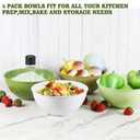 Greentainer 4-Piece Plastic Mixing Bowl Set with Lids for Kitchen, 67oz Lightweight Storage Bowls, Large Salad Bowls for Baking, Prepping, Cooking and Serving Food, Dishwasher & Microwave Safe