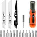 Multi Blades Hand Saw, Small Hand Saw Tool Set for Cutting Wood, Drywall, Plywood, Plastic, Soft Metal for DIY Crafts in Portable Storage Case with Screwdriver Bits