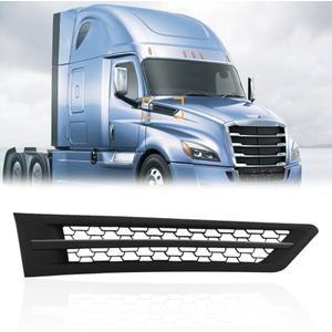 Left Black Cascadia Hood Side Grille Air Intake Vent Replacement with With Bug Screen for Freightliner Cascadia 2018+