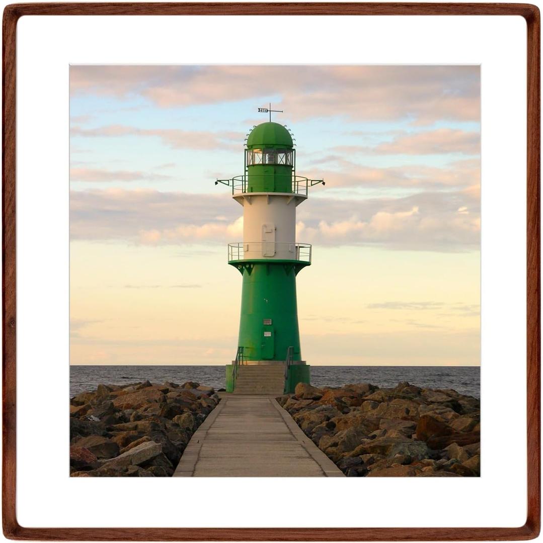 Natural 18x18 Picture Frame Wood with 16x16 Mat,Square Wall Photo Frames 18x18 Made of Solid Walnut Wood for Gallery Wall Hanging