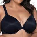 Vanity Fair Women's Full Figure Front Closure Bra, Beauty Back Smoothing, Lightly Lined Cups up to DDD (44C, Black)