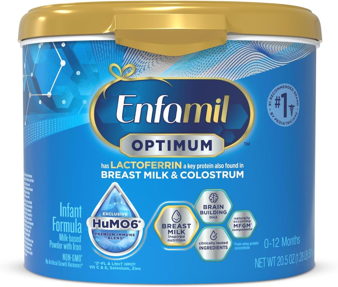 Enfamil Optimum (Enspire), Our Closest Formula to Breast Milk, Immune-Supporting Lactoferrin and Brain-Supporting DHA Baby Formula, Powder 20.5 Oz Tub (20.5 Ounce (Pack of 1)), BBD: 03/01/2027