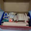 Play22 Wooden Train Set Toddler Toys - 38 Pieces Wood Train Track Set for Toddlers 3-4 Years with Crane, Bridge & Accessories