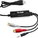 USB 2.0 Audio Capture Card for Windows 10/8.1/8/7 and Mac OS 10.14-Audio Grabber for Vinyl Cassette Tapes to mp3 Converter