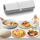 Food Warming Mat - Ugrade Graphene Full Surface Heating, 500W Fast Heating, Adjustable Temperature, Food Grade Silicone, Food Warmer for Gatherings, Parties, Travel, Daily Use (Grey)