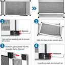 Expandable Window Screen, 2 Pack Adjustable Window Screen (10" H x 14.3" - 25" W) - Extra Small Replacement Window Screens with Frame, Durable Replacement Screen for Window