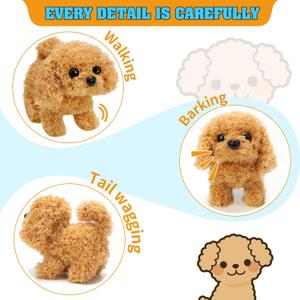 Plush Teddy Toy Puppy Electronic Interactive Dog - Walking, Barking, Tail Wagging, Stretching Companion Animal for Kids Toddlers