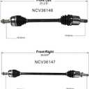 Maxfavor Front CV Axle Shaft Assembly fit for Honda Civic 2016 2017 2018 2019 2020 2021, FWD L4 2.0L, EX LX LX-P Models, Only fit Front-Wheel Trans Automatic Trans CV Joint Axle Front Passenger Driver