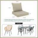 Favoyard Outdoor Seat Cushion Set 19 x 19 Inch Waterproof & Fade Resistant Patio Furniture Cushions with Removable Cover Deep Seat & Back Cushion with Tie Straps for Chair Sofa Couch (Beige)