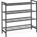 SONGMICS Metal Shoe Rack, Free Standing Shoe Organizer for Entryway Closet Garage Small Spaces, Heavy-Duty Slim Steel Storage Shelf, 4-Tier, Fits 15-20 Pairs, Black ULMR044BP01