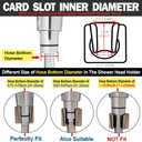 Shower Head Holder All Metal Handheld Shower Wand Bracket Adhesive Shower Wall Mount Holder Brass Shower Spray Holder Brushed Nickel, Drill Free Glue Installation