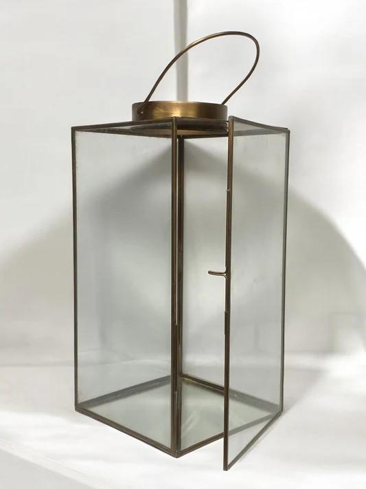 HD 21" Glass Gold Lantern
