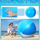 Ceenna 2 Pcs 60 Inch Giant Beach Ball Large Inflatable Pool Toy Balls Summer Swimming Toys Parties PVC Jumbo for Adults Summer Beach Pool Party Favor(Blue,Classic)