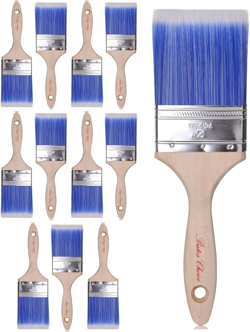 Bates- Paint Brushes, 3-Inch, 12 Pack, Treated Wood Handle, Paint Brushes for Walls, Stain Brush, Wall Paint Brushes, Furniture Paint Brush, Paint Brushes for Painting Walls, Painting Brush