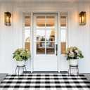 Buffalo Plaid Area Rug - 4 x 6 Ft, Black and White Checkered, Washable Cotton, Ideal for Front Porch, Kitchen, Entryway, Patio, Bathroom