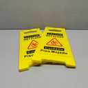 2 Pack Caution Wet Floor Sign, 17.5" Height, Bright Yellow, Double-Sided A-Frame Safety Caution Sign Commercial, Bilingual Caution Message