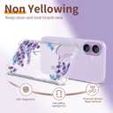 for iPhone 17 Case,[3 in 1] with Screen Protector & Camera Lens Protector, Flower Pattern Design,Clear Soft Shockproof Slim Floral Phone Cover for Women Girls 2025 6.3" (Lavender/Purple)