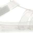 Toddler Sandals Jelly Shoes Girls Unisex Boy Flat Retro Slides Clear Kids Water Slippers Slingback Summer Beach Size 8 Adjustable Buckle Glitter Dress Soft (L)