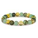 Crystal Vibe Extra Strength Wealth Bracelet - Money Bracelet for Prosperity - Citrine, Green Aventurine and African Turquoise Beaded Bracelet for Women Men - Adjustable Size