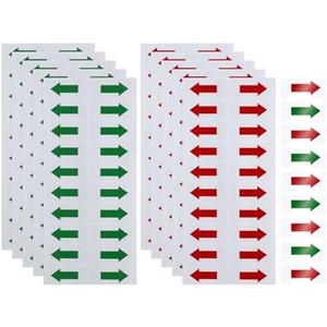Mini Skater 200pcs Directional Arrow Stickers PVC Marking Sign Tape Label for Seal Fixing Removable Adhesive Decal Instructions Sticker Waterproof Arrow Sign,10mm Non-Sticky at the End (Green+Red)