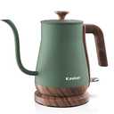 Keebar Gooseneck Electric Kettle, Electric Tea Kettle Stainless Steel, Pour over kettle for Coffee, 1000W Hot Water Kettle Electric Auto Shut Off, 0.8L, Wood-like Grain Finish Handle, Matcha Green