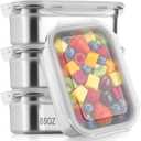 4 Pcs 85 Oz/ 2500 ml Stainless Steel Food Containers with Lids Large Metal Meal Prep Containers Lunch Box Airtight Bento Container Food Storage Canisters Keep Fresh for Kitchen Picnic Travel