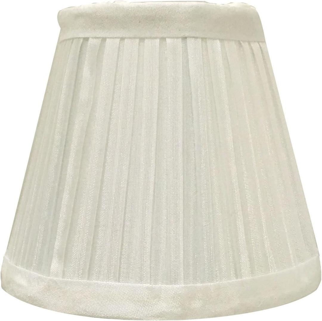 Royal Designs, Inc. Clip on Pleated Empire Chandelier Lamp Shade Flame Clip Fitter, CSO-1030-5WH, 3 x 5 x 4.5, White, 1 Pack
