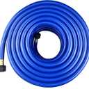 PVC Garden Hose 1/2 Inch, Flexible Water Hose with Male and Female Fittings, No Leaking, Heavy Duty, for Household, Outdoors, Lawns, Patio (100 FT, Blue, Plastic Fittings)