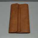 MOSAYT Vinyl Placemats Set of 6-12 X 17 Inch - Faux Leather 100% Waterproof Oil-Proof Wipeable PU Place Mats, Heat Resistant Reversible Table Mats for Kitchen, Dining, Outdoor (Reddish Brown)