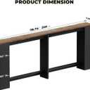 BROTTAR 79" Behind Couch Table with Lights and Bookcase, Industrial Long Sofa Table with Power Outlet & Human Body Sensor, Skinny Console Table with Storage for Entryway, Living Room (Rustic Brown), 79" x 7.9" x 29.7"